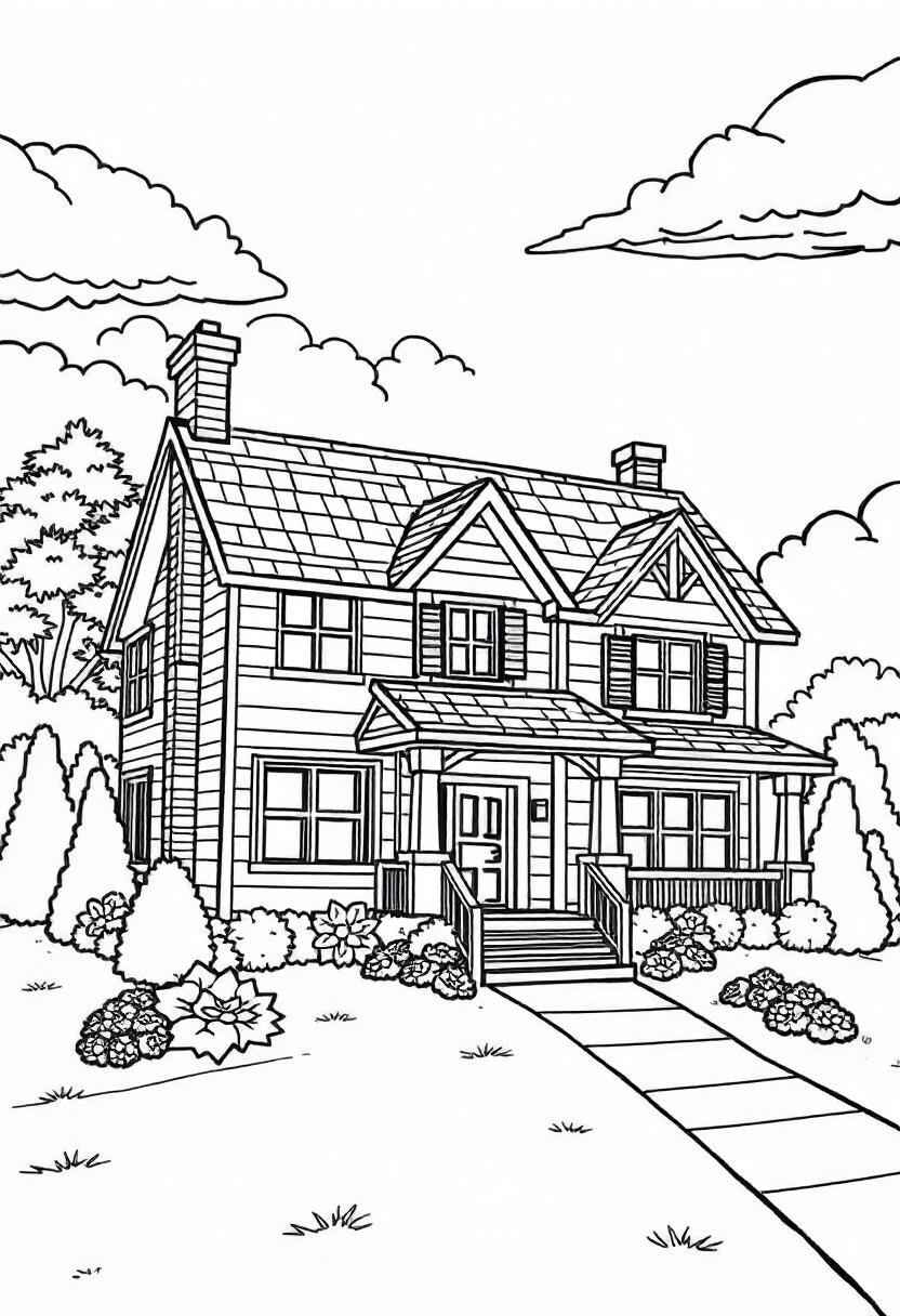 32 House Coloring Pages