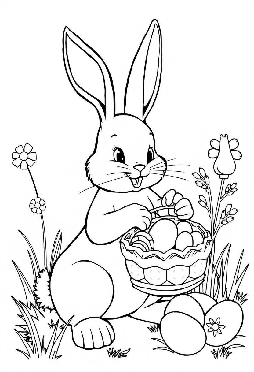 26 Easter Bunny Coloring Pages