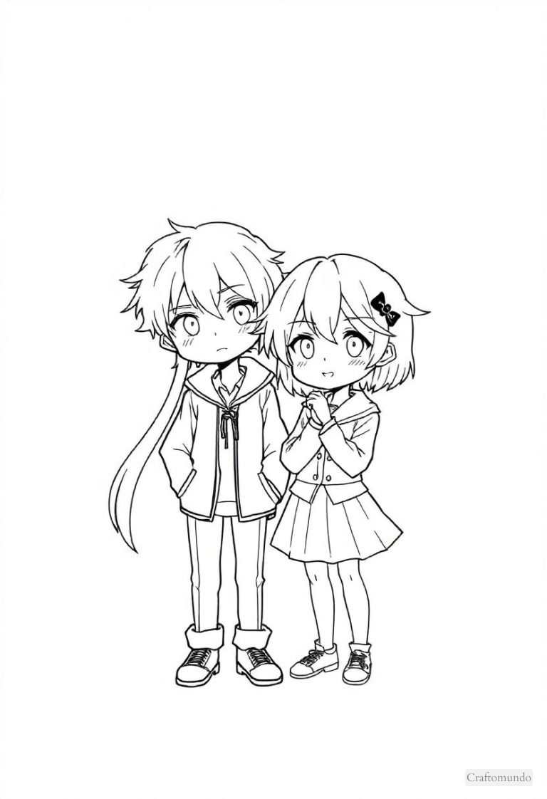 50 Chibi Coloring Pages - CraftoMundo